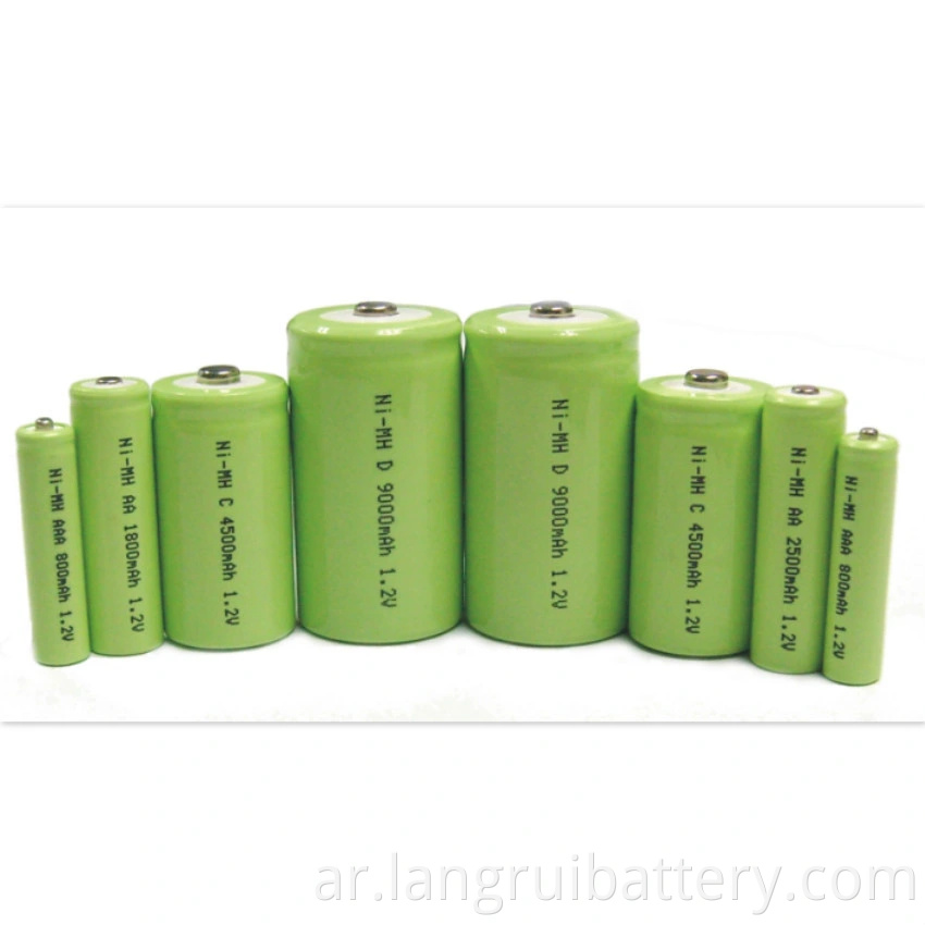 Ni-MH 1.2V 900mAh D بطارية حجم